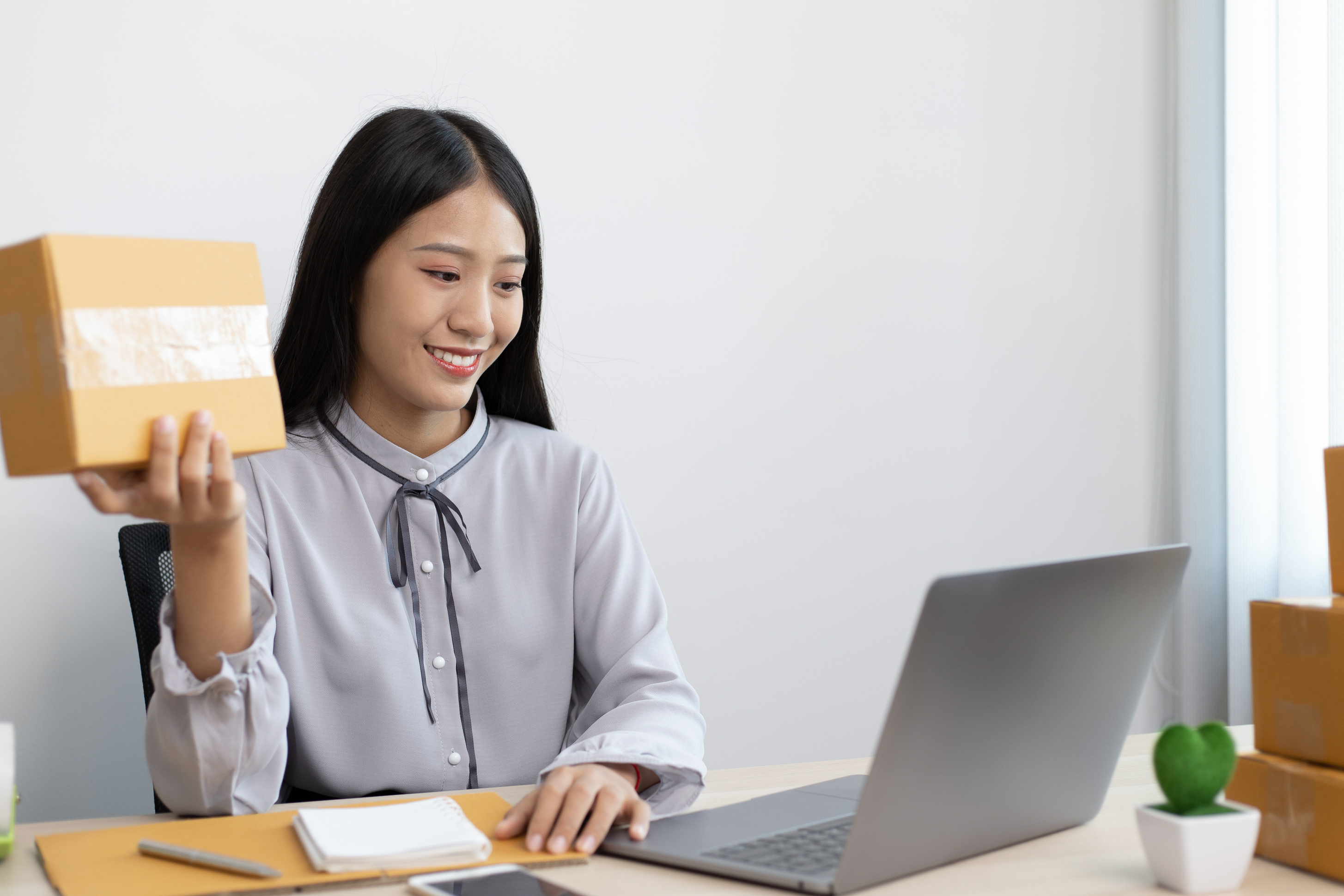 Online Seller Confirming Package Details   